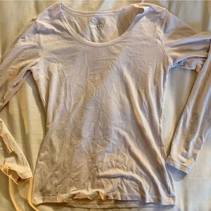 Women's Long Sleeve Scoop Neck Tee in Pale Pink